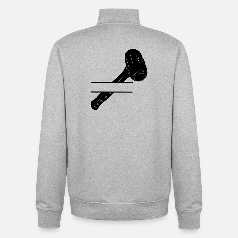 Monogramme marteau pour démolition - Sweat zippé unisexe en coton bio Stanley/Stella - gris chiné