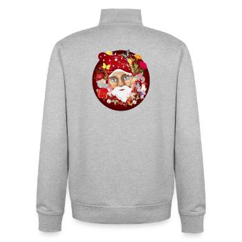 Die bunte und blühende Welt der Gartenzwerge - Unisex Organic Zip Sweatshirt von Stanley/Stella - Grau meliert - Hinten - AI Model Male 185 light (185cm)