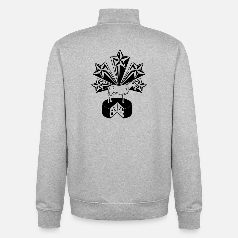 Fromage de chèvre 5 étoiles - Sweat zippé unisexe en coton bio Stanley/Stella - gris chiné