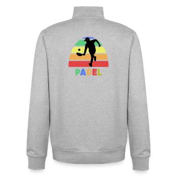Padel Spruch Training Ball Racket Spieler Turnier - Unisex Organic Zip Sweatshirt von Stanley/Stella - Grau meliert - Hinten - AI Model Male 185 light (185cm)