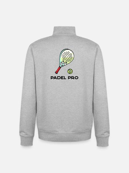 Setback Statement Racket Ball Statement Padel - Unisex Organic Zip Sweatshirt by Stanley/Stella - heather grey