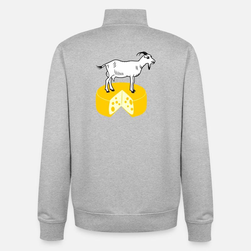 Blanc de chèvre sur fromage - Sweat zippé unisexe en coton bio Stanley/Stella - gris chiné