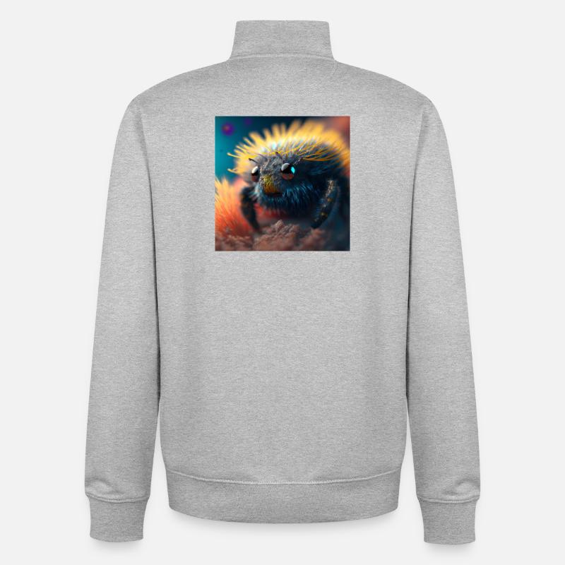 Photo macro créature 05 - Sweat zippé unisexe en coton bio Stanley/Stella - gris chiné