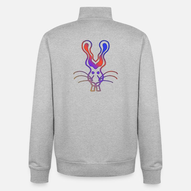 Angry Rabbit - Unisex Organic Zip Sweatshirt von Stanley/Stella - Grau meliert