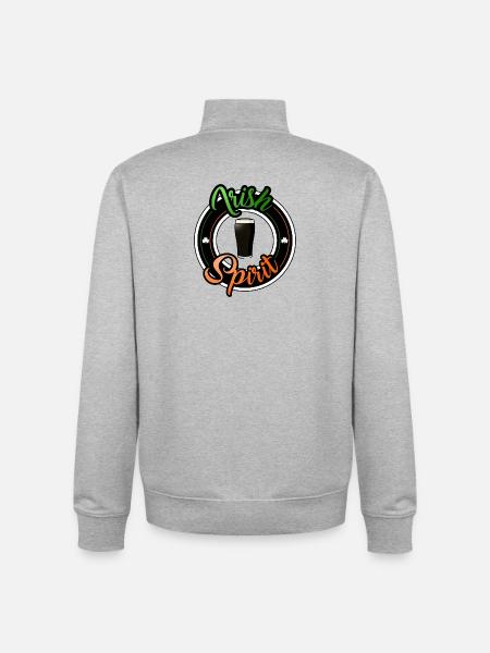 Irischer Geist - Unisex Organic Zip Sweatshirt von Stanley/Stella - Grau meliert