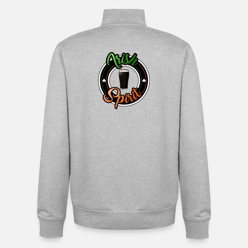 Irischer Geist - Unisex Organic Zip Sweatshirt von Stanley/Stella - Grau meliert