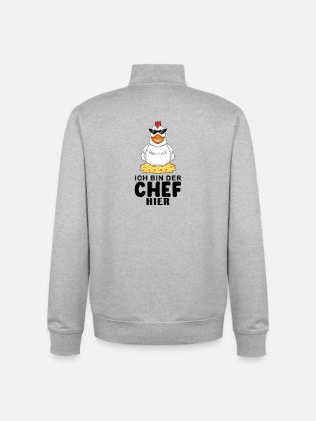 cooles Huhn Chef Spruch - Unisex Organic Zip Sweatshirt von Stanley/Stella - Grau meliert
