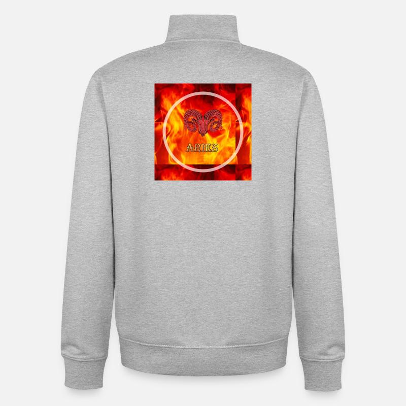 Widder - Unisex Organic Zip Sweatshirt von Stanley/Stella - Grau meliert