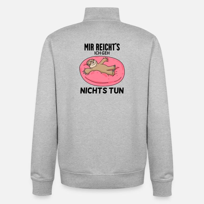 Faultier Spruch - Unisex Organic Zip Sweatshirt von Stanley/Stella - Grau meliert