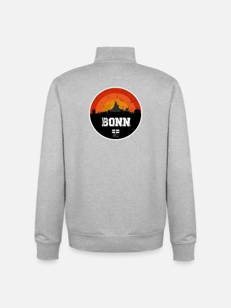 Bonn Skyline Original - Unisex Organic Zip Sweatshirt by Stanley/Stella - heather grey