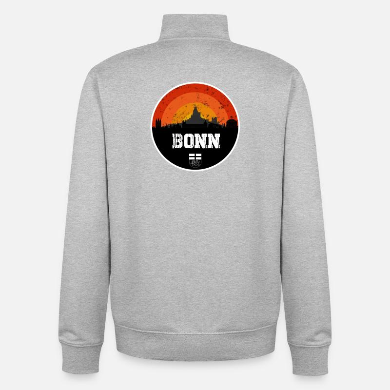 Bonn Skyline Original - Unisex Organic Zip Sweatshirt by Stanley/Stella - heather grey