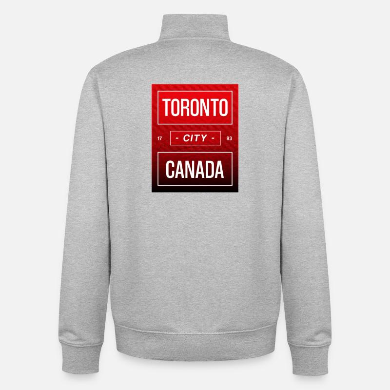 Toronto, Canada - Sweat zippé unisexe en coton bio Stanley/Stella - gris chiné