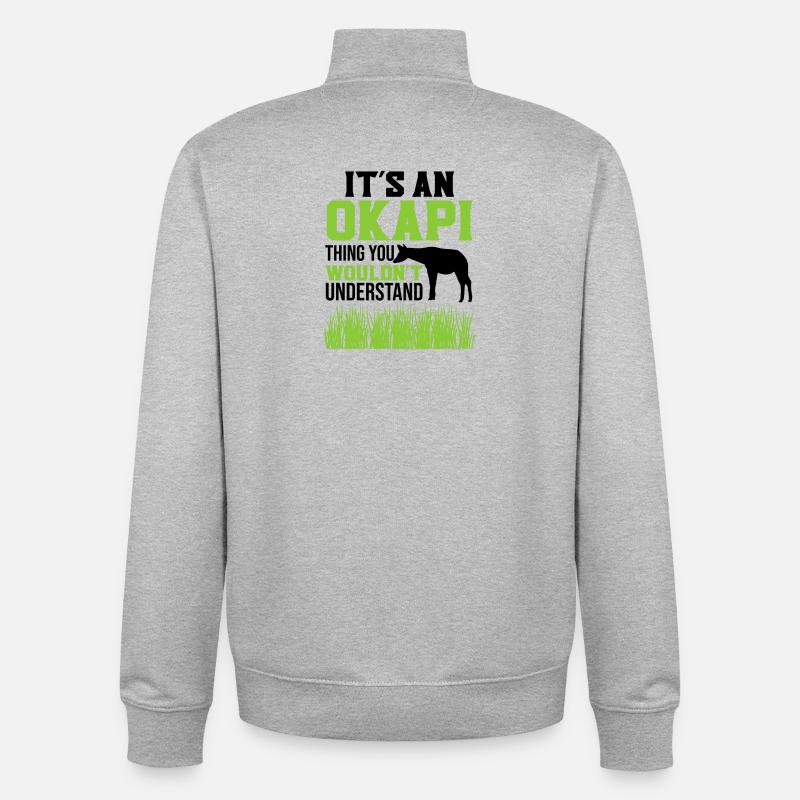 It's an Okapi - Unisex Organic Zip Sweatshirt by Stanley/Stella - heather grey