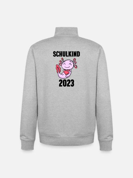 Schuldkind Einschulung 2023 - Unisex Organic Zip Sweatshirt von Stanley/Stella - Grau meliert