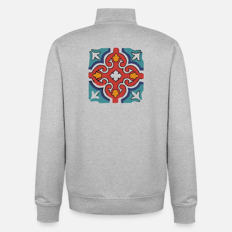 Céramique de Jordanie 1 - Sweat zippé unisexe en coton bio Stanley/Stella - gris chiné