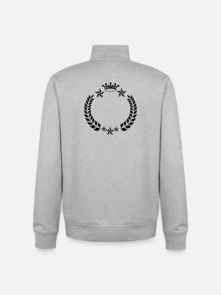 Laurel wreath star crown - Unisex Organic Zip Sweatshirt by Stanley/Stella - heather grey