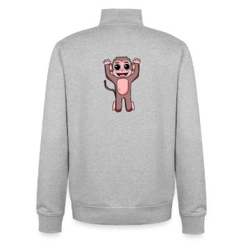 Monkey motif for children - Unisex Organic Zip Sweatshirt by Stanley/Stella - heather grey - Back - AI Model Male 185 light (185cm)