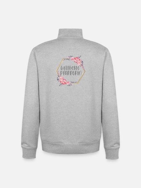 Weltbeste Pfarrerin Kirche Beruf Geschenk - Unisex Organic Zip Sweatshirt von Stanley/Stella - Grau meliert