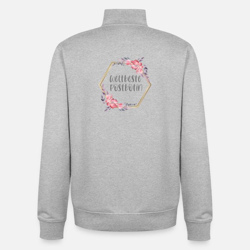 Weltbeste Postbotin Post Beruf Geschenk - Unisex Organic Zip Sweatshirt von Stanley/Stella - Grau meliert