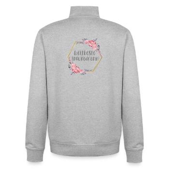 Weltbeste Traurednerin Hochzeit Beruf Geschenk - Unisex Organic Zip Sweatshirt von Stanley/Stella - Grau meliert - Hinten - AI Model Male 185 light (185cm)