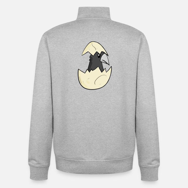 Bébé corbeau - Sweat zippé unisexe en coton bio Stanley/Stella - gris chiné