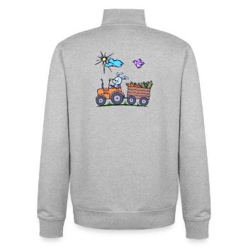 Traktor Landwirt Feld Fahrzeug Landmaschinen - Unisex Organic Zip Sweatshirt von Stanley/Stella - Grau meliert - Hinten - AI Model Male 185 light (185cm)