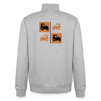 Tractor Motor Vehicle Field Vehicle Tractor Bauer - Unisex Organic Zip Sweatshirt by Stanley/Stella - heather grey - Back - AI Model Male 185 light (185cm)