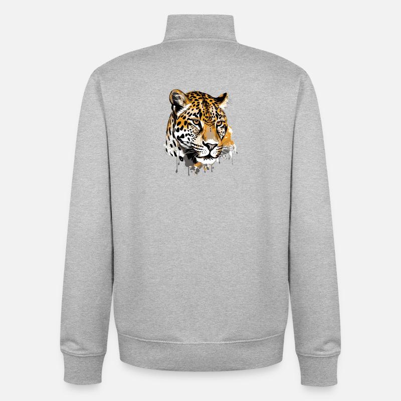 Jaguar - Sweat zippé unisexe en coton bio Stanley/Stella - gris chiné