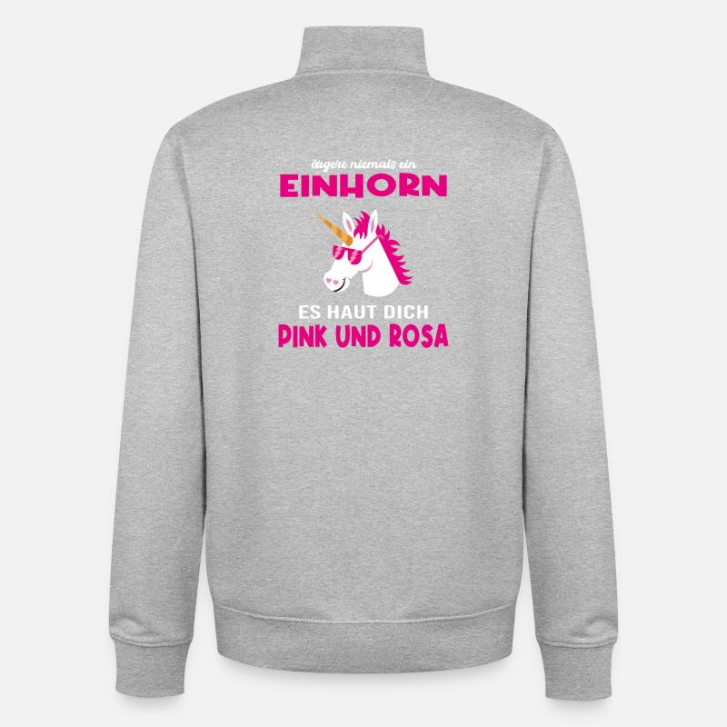 Einhorn ärgern lustiger Spruch Geschenkidee - Unisex Organic Zip Sweatshirt von Stanley/Stella - Grau meliert