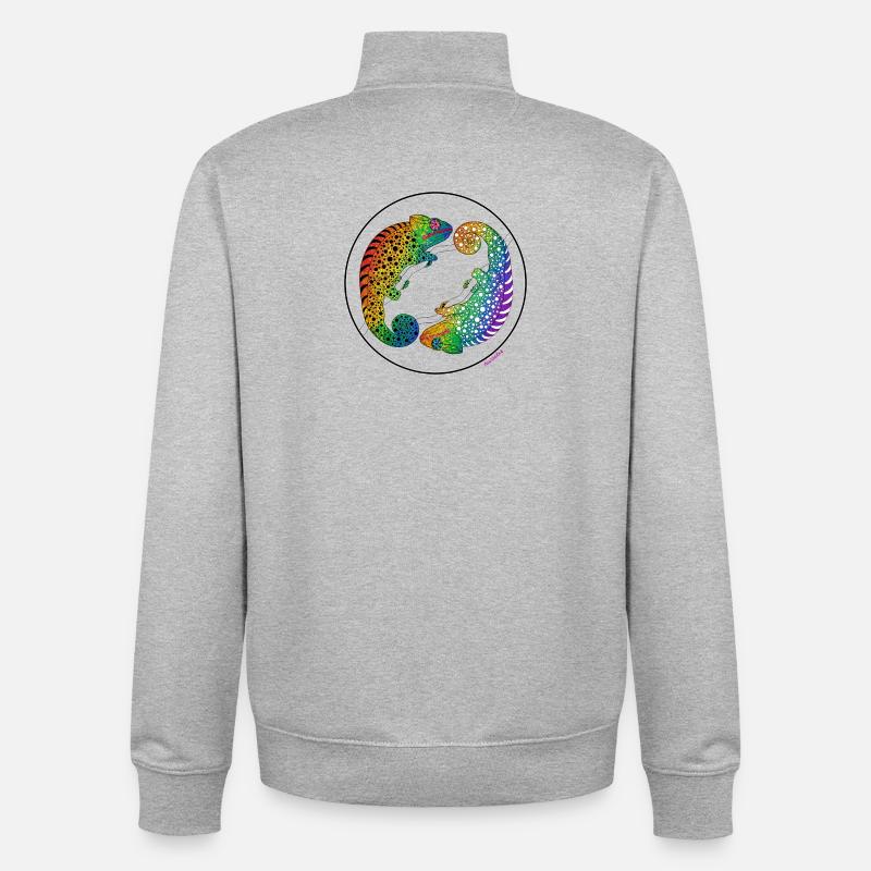 Pride-Chamäleon - Unisex Organic Zip Sweatshirt von Stanley/Stella - Grau meliert