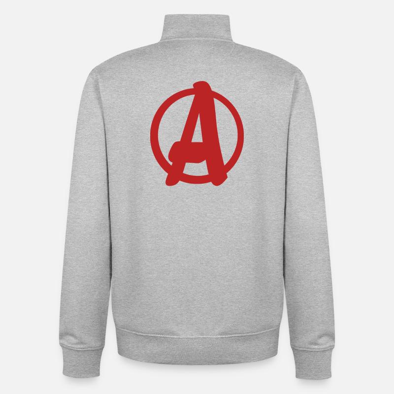 Cooles, einfaches A-Logo - Unisex Organic Zip Sweatshirt von Stanley/Stella - Grau meliert