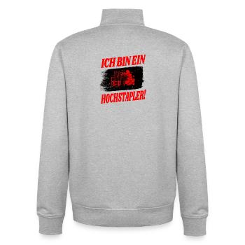 Gabelstapler Design - Unisex Organic Zip Sweatshirt von Stanley/Stella - Grau meliert - Hinten - AI Model Male 185 light (185cm)