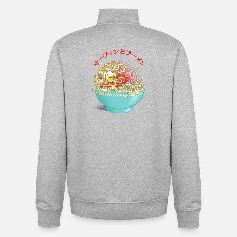 Surf et ramens - Sweat zippé unisexe en coton bio Stanley/Stella - gris chiné