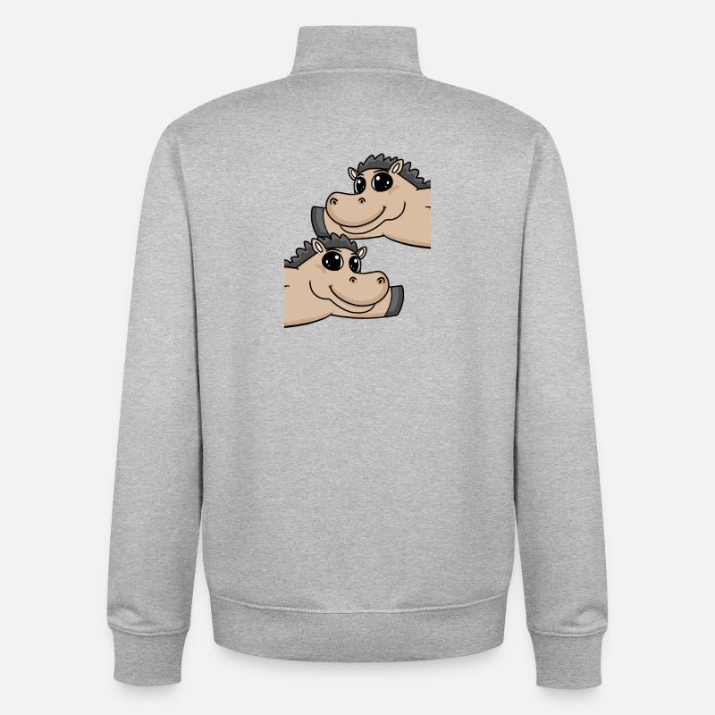 Pferd Pferde - Unisex Organic Zip Sweatshirt von Stanley/Stella - Grau meliert