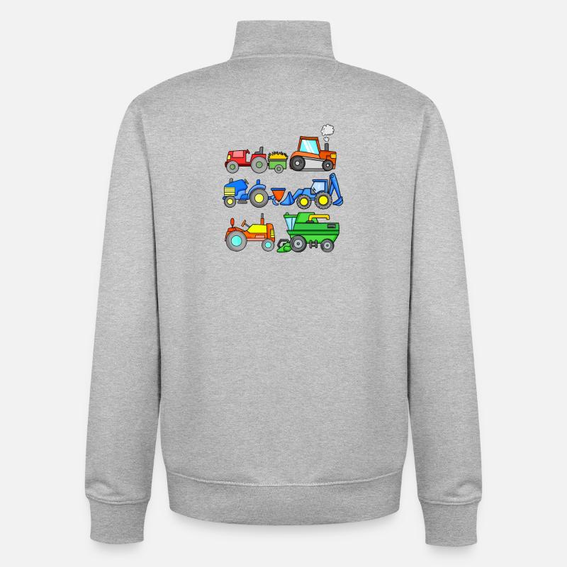 Construction site vehicles - Unisex Organic Zip Sweatshirt by Stanley/Stella - heather grey