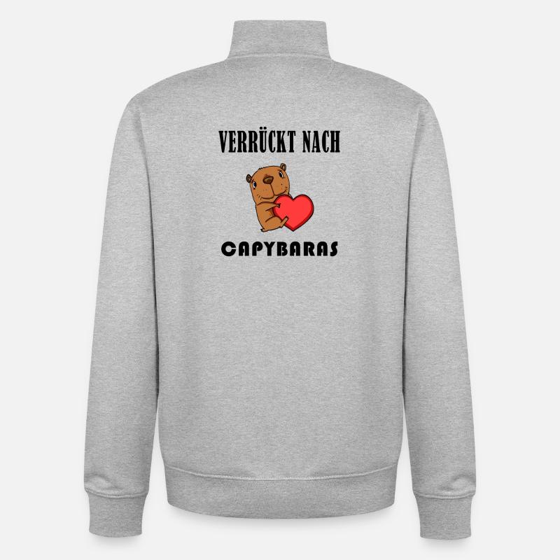 Capybara Wasserschwein Geschenk - Unisex Organic Zip Sweatshirt von Stanley/Stella - Grau meliert