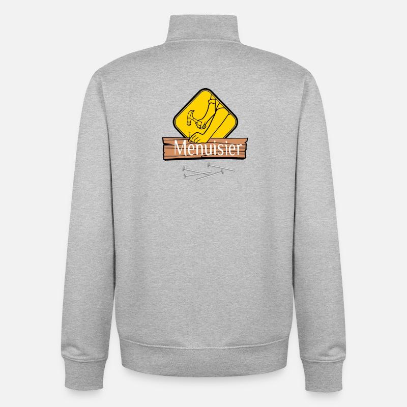 Menuisier - Sweat zippé unisexe en coton bio Stanley/Stella - gris chiné
