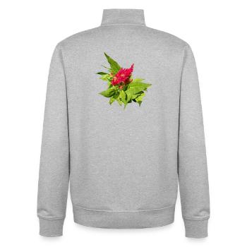 CÉLOSIA ROUGE - Sweat zippé unisexe en coton bio Stanley/Stella - gris chiné - Dos - AI Model Male 185 light (185cm)