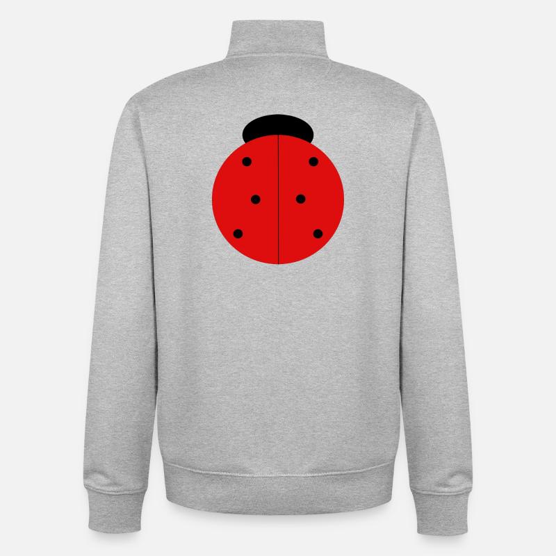 Rote Marienkäfer mit Mitessern - Unisex Organic Zip Sweatshirt von Stanley/Stella - Grau meliert