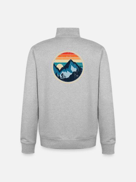 Sunset Ridge Mountain Ride - Unisex Organic Zip Sweatshirt von Stanley/Stella - Grau meliert