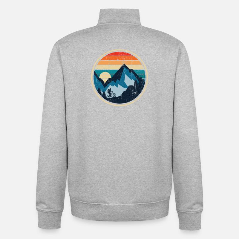 Sunset Ridge Mountain Ride - Unisex Organic Zip Sweatshirt von Stanley/Stella - Grau meliert