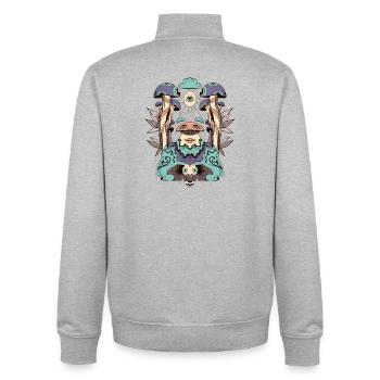 Auge der Schattenebenen - Unisex Organic Zip Sweatshirt von Stanley/Stella - Grau meliert - Hinten - AI Model Male 185 light (185cm)