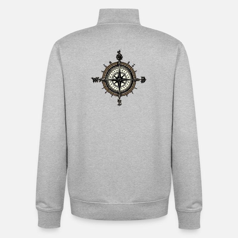 Compass - Unisex Organic Zip Sweatshirt by Stanley/Stella - heather grey