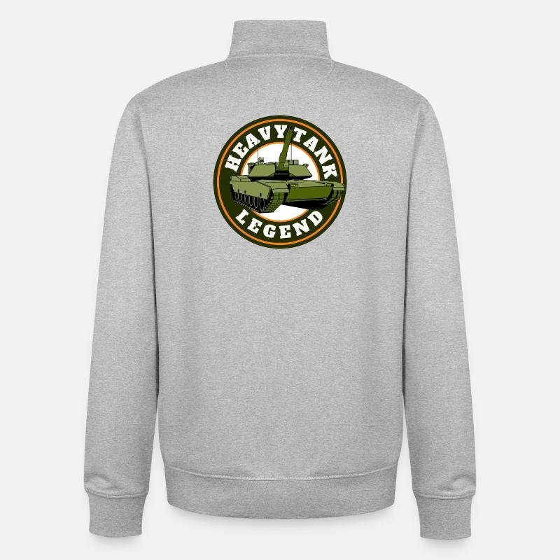 Heavy Legend - Panzer Design - Unisex Organic Zip Sweatshirt von Stanley/Stella - Grau meliert