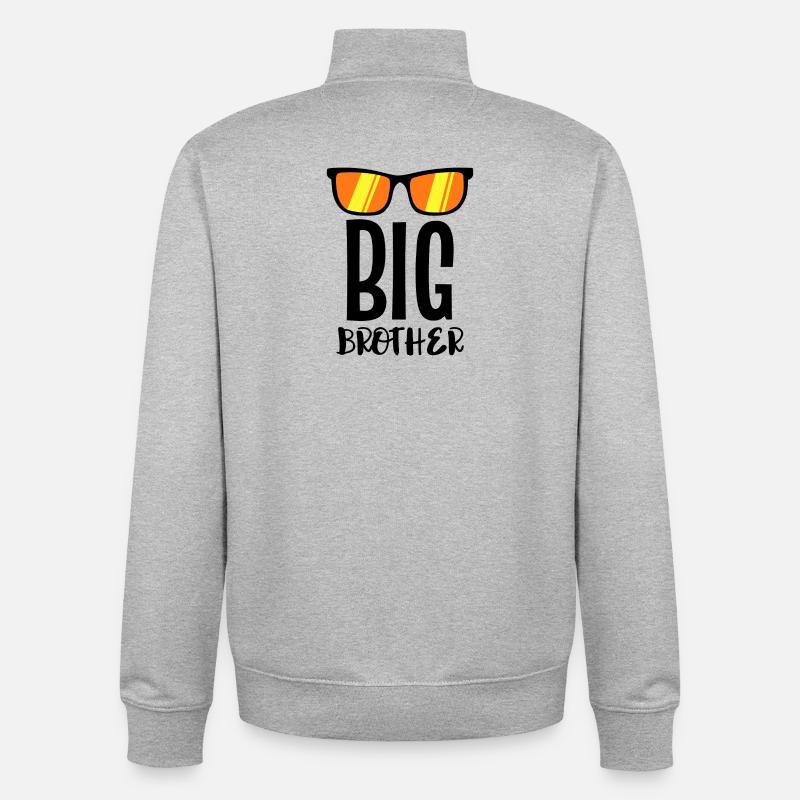 Bruderherz Statement Stolzer Großer bruder - Unisex Organic Zip Sweatshirt von Stanley/Stella - Grau meliert