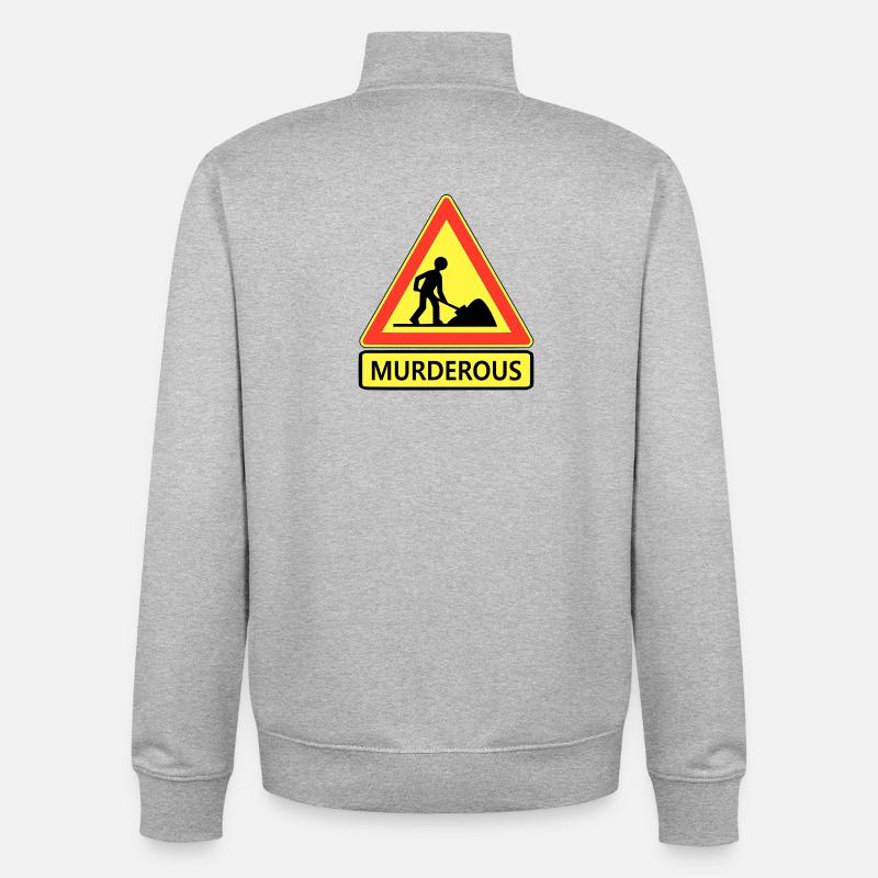 Meurtrier - Sweat zippé unisexe en coton bio Stanley/Stella - gris chiné