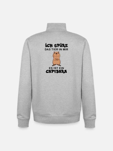 Capybara Wasserschwein Capybaras - Unisex Organic Zip Sweatshirt von Stanley/Stella - Grau meliert