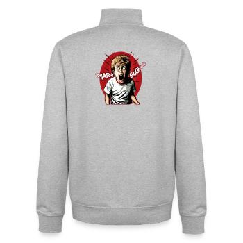 ARGH 01 - Unisex Organic Zip Sweatshirt von Stanley/Stella - Grau meliert - Hinten - AI Model Male 185 light (185cm)