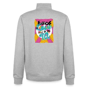 70s - Unisex Organic Zip Sweatshirt von Stanley/Stella - Grau meliert - Hinten - AI Model Male 185 light (185cm)