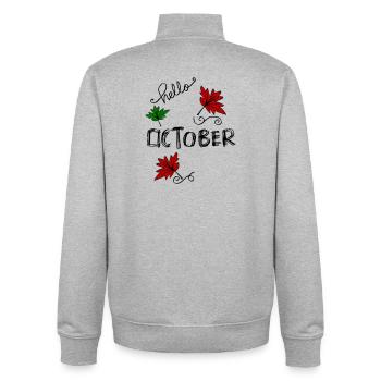 Octobre Automne - Sweat zippé unisexe en coton bio Stanley/Stella - gris chiné - Dos - AI Model Male 185 light (185cm)